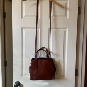 Fossil Brown Leather Crossbody Bag Removable strap